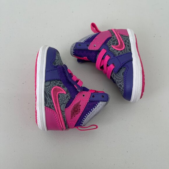 Air Jordan 1 Skinny High Electric Purple Crib Shoes 602658-509 Infant Baby sz 2C - Picture 6 of 7